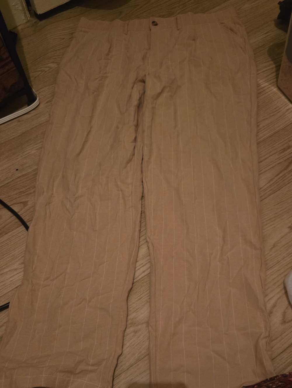 Women's Tan Pinstripe Dress Pants